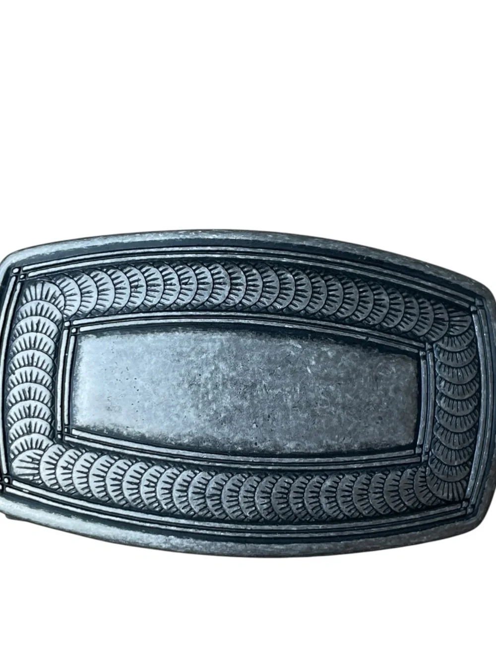 TOOLED Leather Eagle Belt Brown Pewter Buckle Men's Sz XL USA Americana Western